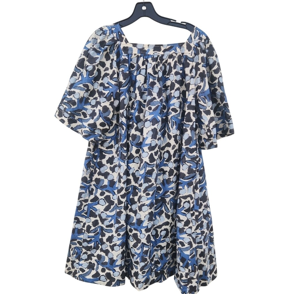 Whit Anthropologie Floral Print Coastal Oversized Cotton Blue Garden Sea Large